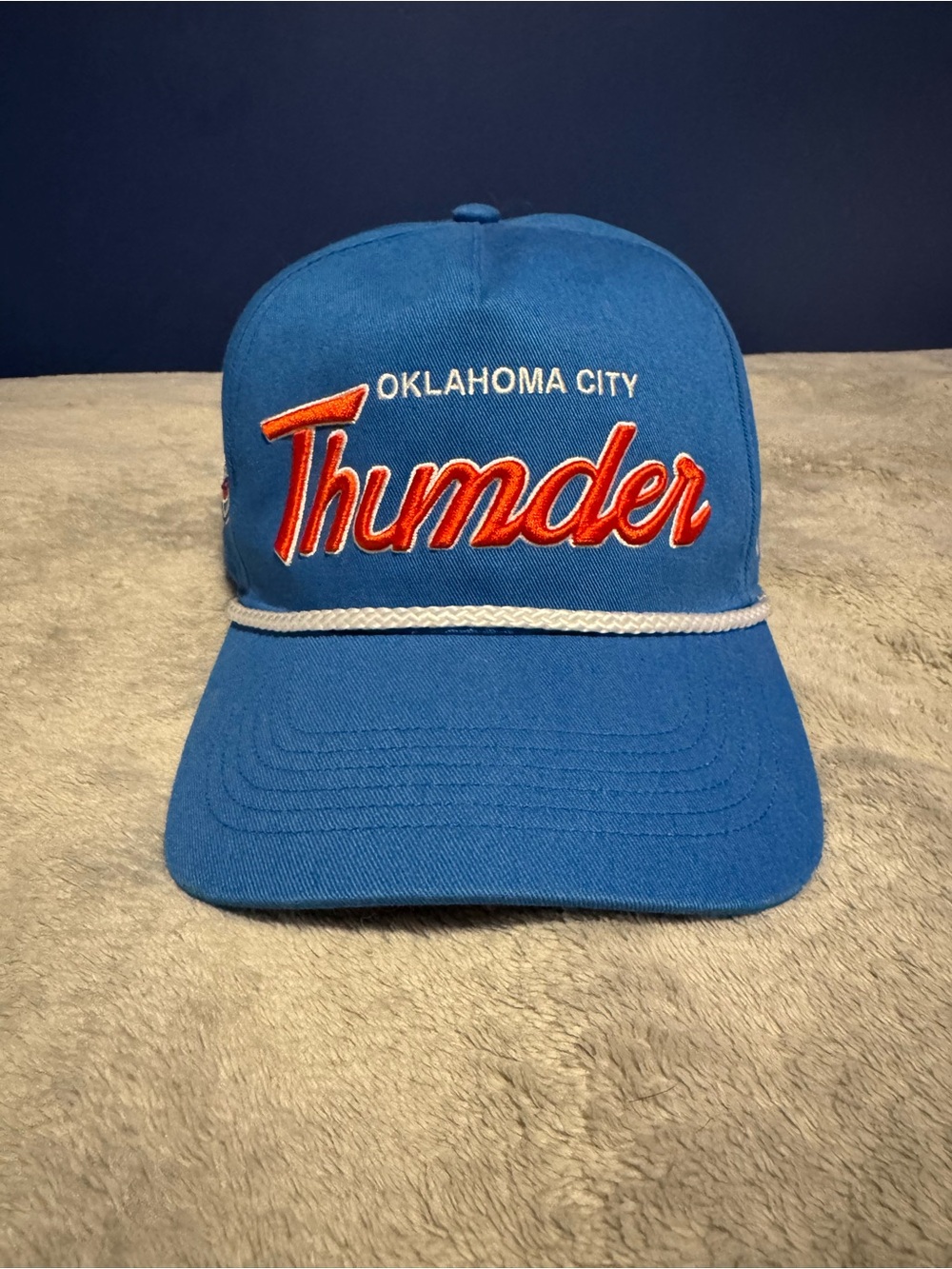 Oklahoma City Thunder Retro Rope-Front Blue Baseball Cap